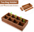 Acacia Wood Tea Bag Organizer with 8 Slots, Tea Bag Holder and Sugar Packet Storage for Countertops