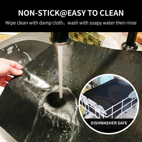 Oven Liners for Bottom of Oven, 23.6x15.7 Inch Heavy Duty Non-stick Reusable Mat for Gas Electric Oven