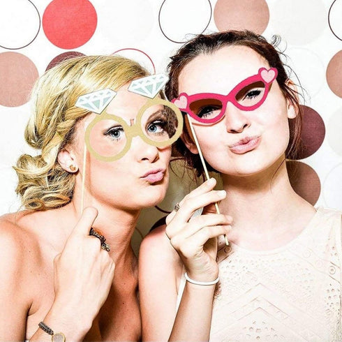 72 Pieces Wedding Photo Booth Props for Bridal Shower, Bachelorette Party, Selfies with Sticks and Stickers