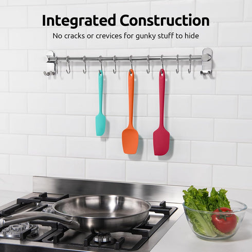U-Taste Silicone Baking Spatula Set: 600ºF High Heat Resistant, Food Grade Flexible Rubber Kitchen Scraper, Set of 3