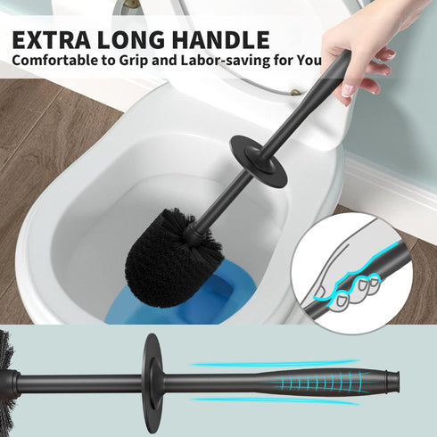 Set 1 Set) UPTRONIC Toilet Brush, Toilet Bowl Brush with Extra Long Handle Durable Bristles Toilet Scrubber and Covered