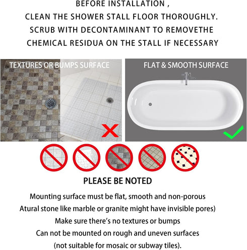 Yimobra Non Slip Bathtub Mat - 40 x 16 Inch, Extra Long Shower Mat with Drain Holes, Clear Blue