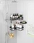 3-Pack Sakugi Corner Shower Caddy - Shower Organizer with Soap Holder & Built-In Hooks, Rustproof Metal Shower Shelves