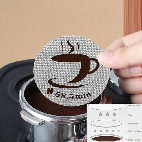 Reusable 58.5mm Espresso Puck Screen, Perfect Espresso Distribution Tool Compatible with 58.5mm Portafilter Basket