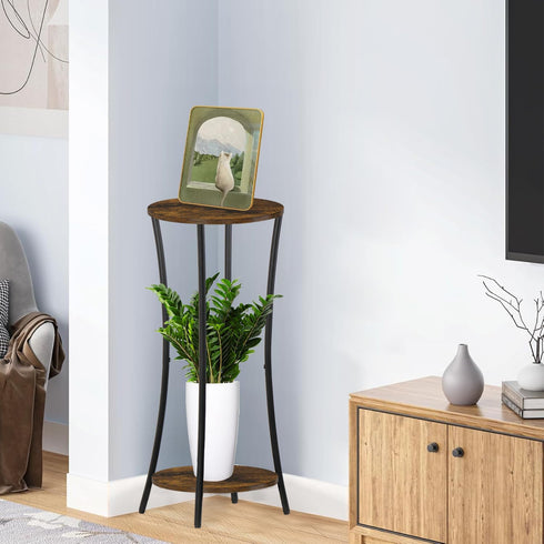 Indoor,2 YINMIT Plant Stand Tier Round Potted Holder Rack,Flower Pot Stand Shelf,Round Supports Rack,Corner Plant Shelf