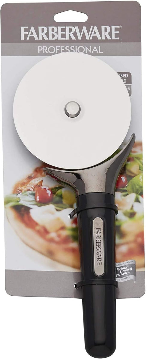 Farberware Professional Stainless Steel Pizza Cutter - 9.37-Inch, Black