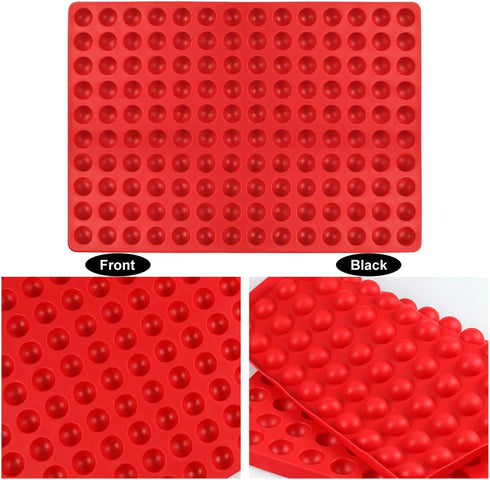 Palksky 140-Cavity Small Round Silicone Mold for Semicircle Chocolate Drops, Dog Treats Pan, Semi Sphere Gummy Candy