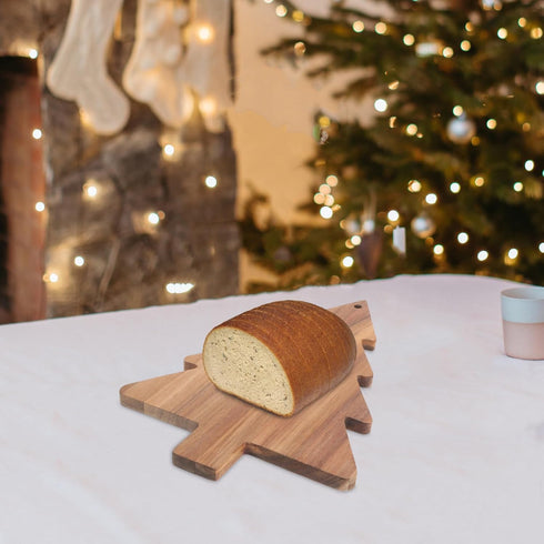 Amosfun Christmas Tree Cutting Board, Acacia Kitchen Cutting Chopping Board, Wooden Serving Tray for Cheese