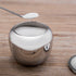 Stainless Steel Sugar Bowl with Lid and Spoon, Apple Seasoning Jar, Condiment Pot, Spice Container Cruet