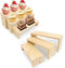 Varbonia Wood Display Risers Set - 2 x 3-Tier Rectangular Stands, Layered Aesthetic
