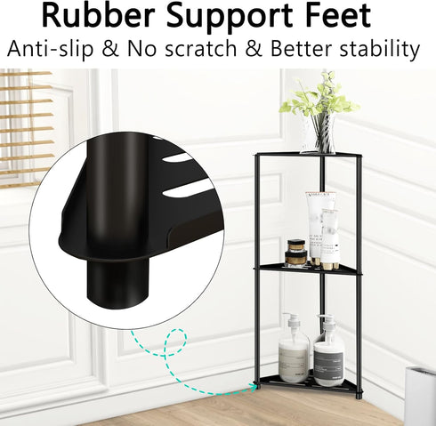 3 Standing Shower Caddy Corner, Tier Stainless Steel Shower Organizer Stand, Rustproof Corner Shower Shelves, Corner
