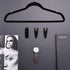 Trgowaul Thin Velvet Hangers Clips, Strong Finger Clips for Pants (20pc, Black)