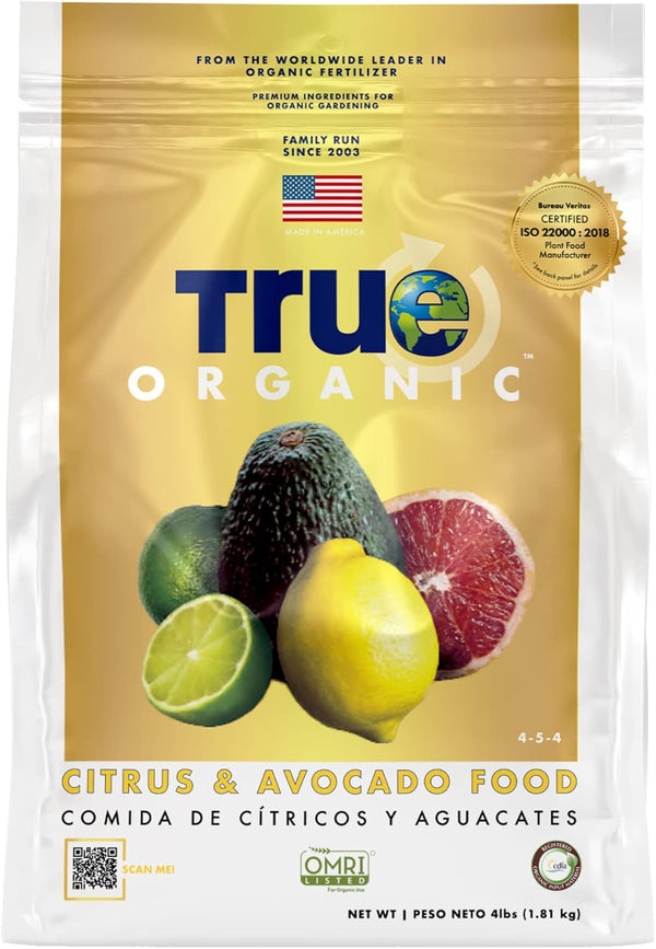 True Organic Citrus & Avocado Food Organic Fertilizer for Lush Foliage and