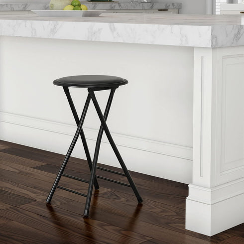 225lb Counter (24-Inch, Lavish Home Backless Folding Stool with Capacity for Kitchen or Rec Room - Portable Indoor Bar