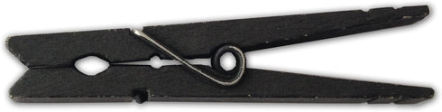 LWR CRAFTS Wooden Large Clothespins, 3-5/16" 30 Pieces Per Pack, Black