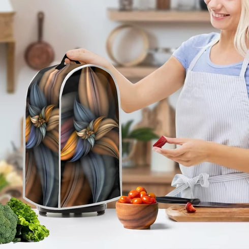 Brown Flower Blender Cover Dust Proof Washable Small Appliance Cover, Durable Foldable Dust Cover Kitchen Decorations for Blender Food Processor juicer