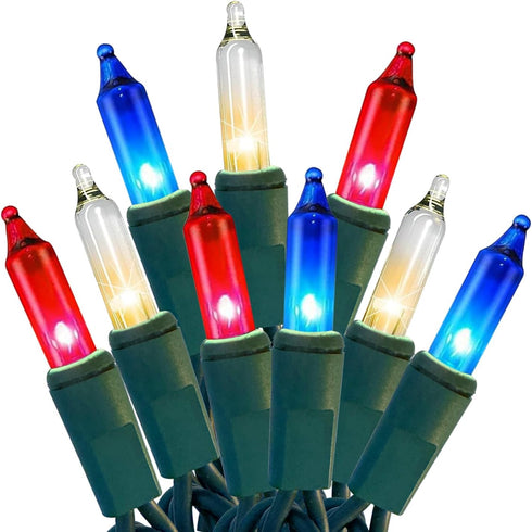 HISHINY Red White Blue 4th of July Patriotic Decorations Lights 100 Count