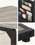 Vovonusy ET-P-GY1 Wood Pedestal Small TV Trays for Eating, C Shaped End Table Storage Bag, Sofa Side Table for Couch