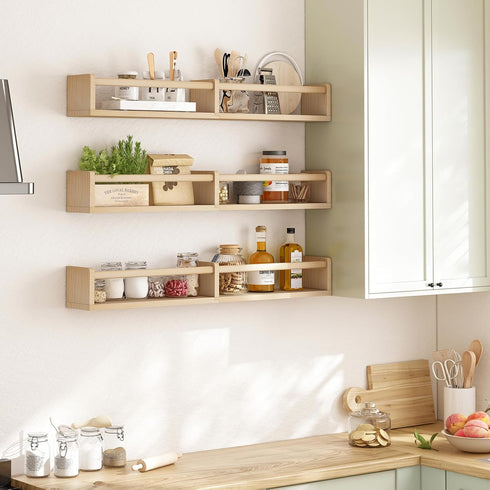 32in Set 3, Fixwal Nursery Bookshelves, Floating Bookshelves for Wall of Wood Wall Mounted Floating Shelves for Baby