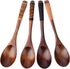 4pc Handmade Japanese Style Wooden Soup Spoons with Tied Line on Handle