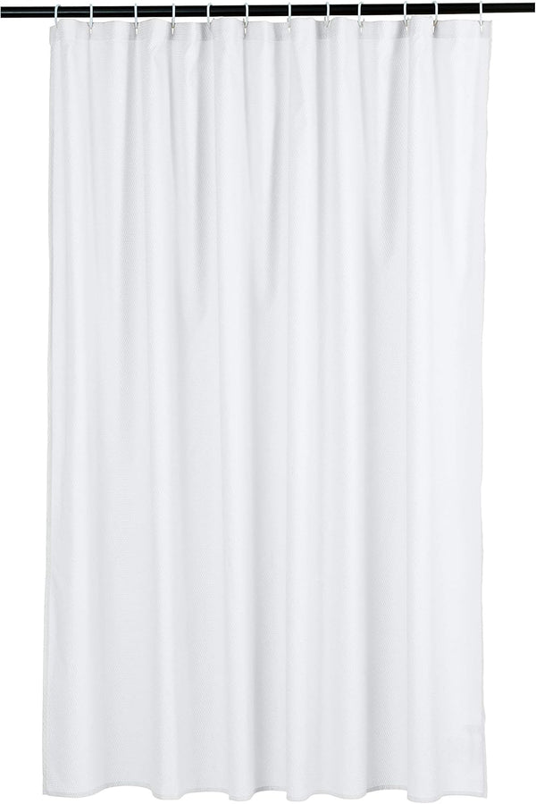 Amazon Basics Lightweight Super Soft Easy Care Microfiber Waffle Texture Shower Curtain