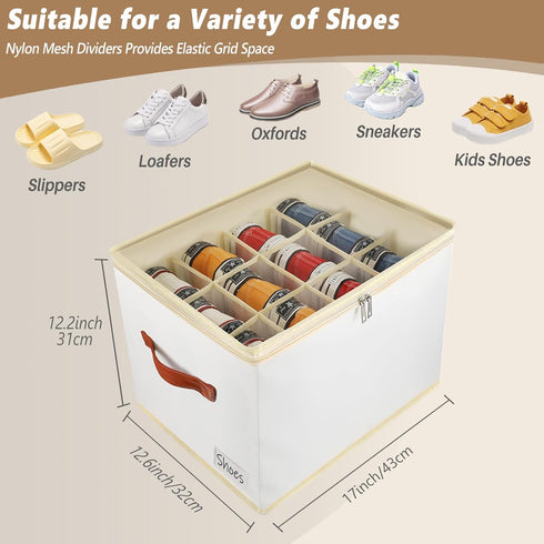 2 Pack Closet 24 Patinao Shoe Storage Box Organizer for - Cell Space Saver Shoes Containers Bin with Clear Lids