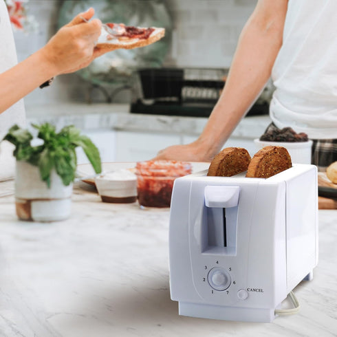 Better Chef Economic 2-Slice Toaster, Darkness Control, Crumb Tray, Fits Bagel Slice, White