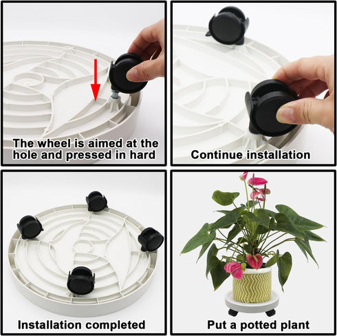 2-Pack 13" Heavy Duty Plant Caddy with Lockable Wheels, Industrial-Grade Rolling Plant Stand for Indoor/Outdoor Potted