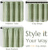 jinchan 95% 84 inch Set 2 Blackout Bohemian Moon Phase Print Bedroom Curtains Long sage Green Pole Pocket Rear tab