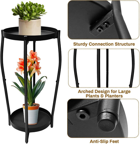 2 4-Leg Plant Stand Indoor, Tier Tall Wood Plant Stand, Floor Corner Plant Stands, Heavy Duty Plant Shelf Plant Rack