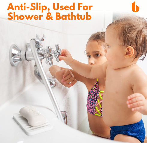 Urbanstrive Counter Soap Dish Shower Waterfall Soap Tray Holder for Bathroom, Kitchen, Top, Flexible Silicone, Keep