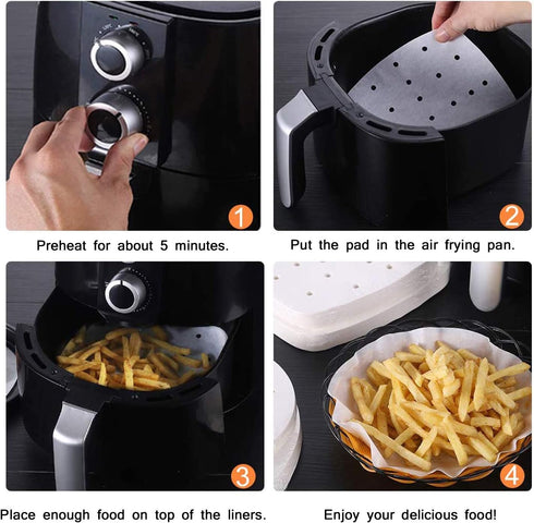Air Fryer Parchment Paper Liners, 100Pcs Compatible with XXXL Air Fryer (10"×10") for 6.8QT/7.6QT/8.5QT/9.5QT or Bigger