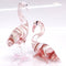 Hand Painted Flamingo Miniature Figurines Collectible Glass Art Bird Decor (2 Red White)