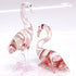 Hand Painted Flamingo Miniature Figurines Collectible Glass Art Bird Decor (2 Red White)