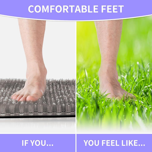 Feet,27.5'' 15.7'' Yolife Shower Foot Scrubber Mat, Anti-Slip Bath Mat with Scrub Bristles, Soft Shower Foot Massager