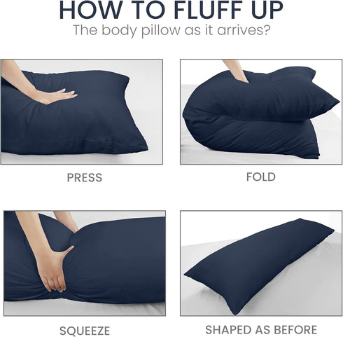 20 54 Inch), Utopia Bedding Full Body Pillow for Adults (Navy, x Long Pillow Insert for Sleeping, Ideal for Side