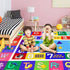 4' 2'7" ABC Kids Play Rug - Number Alphabet Shape Fruit Learning Educational Area Rug - Large Non-Slip Kids Room Play