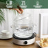 ERINGOGO 1900ML Glass Saucepan with Lid, Heat-Resistant Simmer Pot for Pasta, Soup, Milk, Baby Food