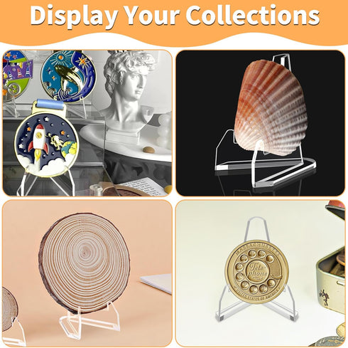 30 Pack Clear Card Display Stands, Acrylic Card Stands for Sports Cards, Mini Card Holders (2.7 Inch)