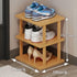 3Tier- Closet SAN HE Bamboo Shoe Rack Vertical Shoe Rack for Small Spaces, Tall Narrow Shoe Rack Organizer for Entryway