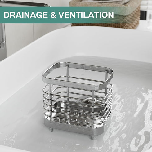 Electric Toothbrush Holder for Bathroom, Stainless Steel Organizer Storage Cup for Countertop Sink