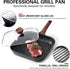 Nonstick 11 Inch Square Grilling Pan with Lid for Stove Tops, Granite Coating Grill Skillet for Indoor Cooking, PFOA