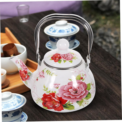 Enamel Pot China Teapot: Retro Stovetop Kettle, Hot Tea Pot Infuser for Boiling Kettle, Japanese-style