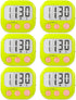 6 Pack Digital Kitchen Timers for Cooking, Magnetic Timer with Loud Alarm, Green