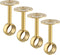 Alise 1'' Dia Curtain Rod Holder Bracket, Stainless Steel Gold Finish, 4 Pcs Wall Mount & Ceiling Mounted Brackets