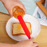 2pcs Heat Resistant Silicone Spatulas, Non-Stick Jar & Cake Cream Butter Scraper Tool with Long Handle (Red, Black)