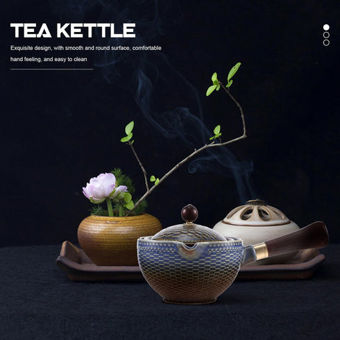 Hemoton Ceramic Teapot with Infuser, Vintage 360 Rotation Tea Maker with Side Handle for Loose Tea 7OZ/170ml