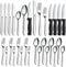 Pleafind 24-Pieces Silverware Set for 4, Stainless Steel Flatware Set with Steak Knives, Dishwasher Safe Utensils