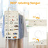 Hanging Jewelry Organizer Revolving Hanger - 50 Pockets - Foldable Storage & Display Solution - Beige
