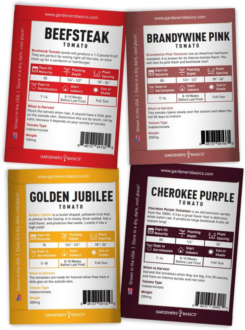 16 Pack Gardeners Basics, Tomato Seeds for Planting Variety Heirloom Tomato Seeds, Tiny Tim, Cherry Tomato Seeds